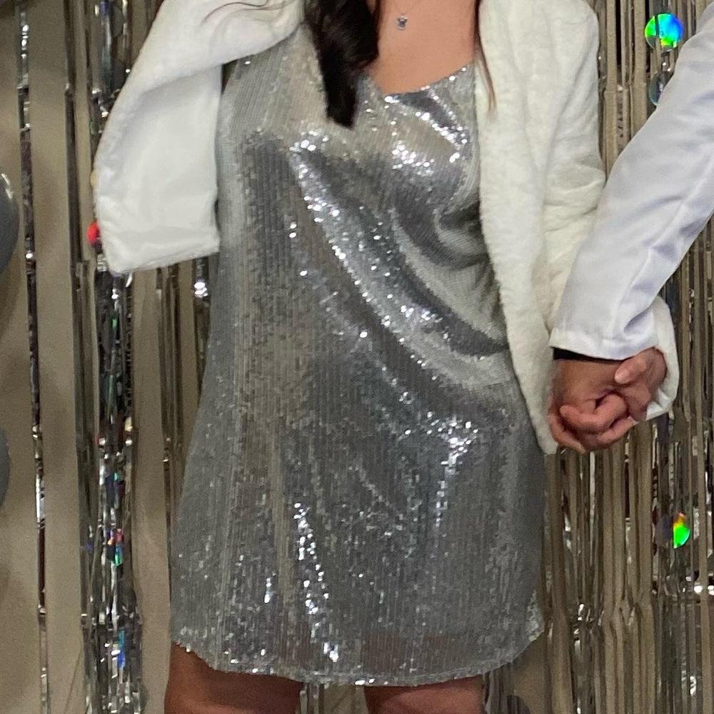 Universal Thread Silver Sequin dress